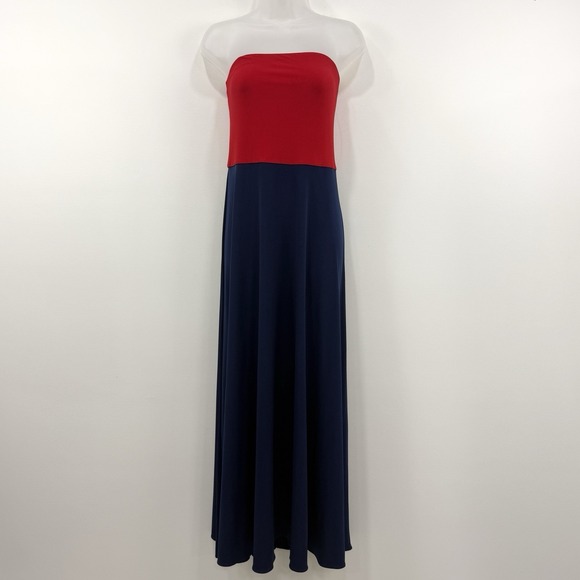 Polo Ralph Lauren Dresses & Skirts - Polo Ralph Lauren Maxi Dress L Colorblock Tube Chic Event Old Money Classic